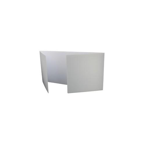 Flipside Tri-fold StudyCarrel - 12" Height x 48" Width - White - Plastic