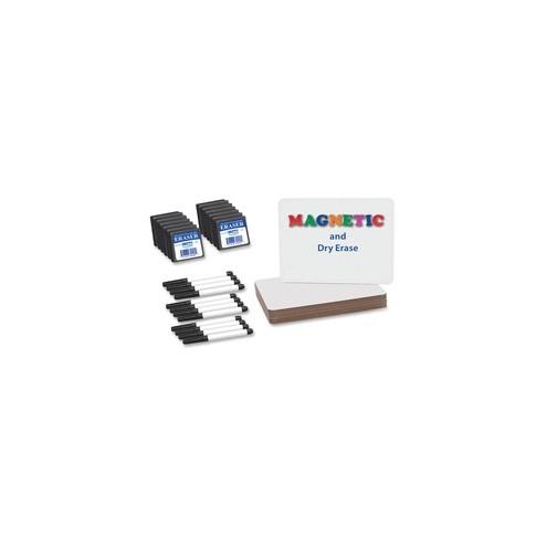 Flipside Magnetic Dry Erase Board Set Class Pack - 9" (0.8 ft) Width x 12" (1 ft) Height - White Surface - Rectangle - 12 / Pack