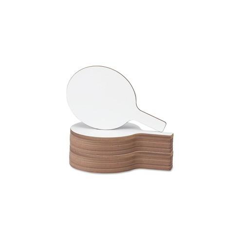 Flipside Round 12" Dry Erase Answer Paddle - 7" (0.6 ft) Width x 12" (1 ft) Height - White Surface - Paddle - 24 / Pack