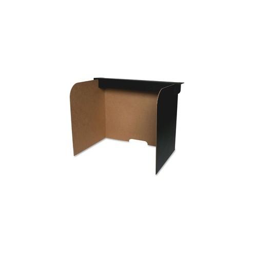 Flipside Fold/Lock Desktop Privacy Screen - 47" Width x 12" Height47" Length - Corrugated - Black, Brown
