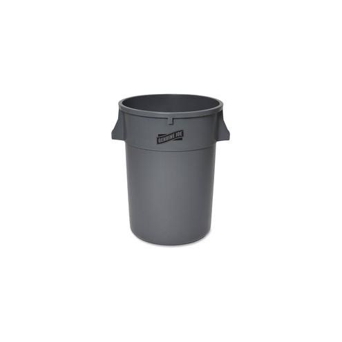 Genuine Joe 44-gal Heavy-duty Trash Container - 44 gal Capacity - Heavy Duty, Handle - 24" Height x 31.5" Width x 24" Depth - Gray