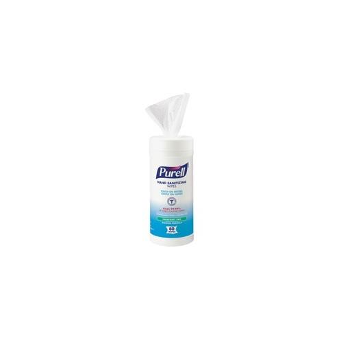 Gojo® Alcohol Hand Sanitizing Wipes - White - Pre-moistened, Durable, Lint-free, Textured, Fragrance-free, Dye-free, Non-sticky, Residue-free - For Hand - 80 Quantity Per Canister - 1 Each