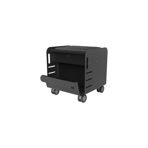 Great Openings Personal Storage - 21" x 18" x 19" - Letter, Legal - 200 lb Load Capacity - Powder Coat Finish, Key Lock - Black - Steel, Laminate