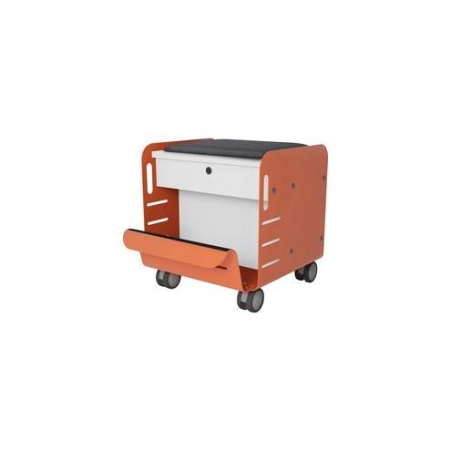 Great Openings Personal Storage - 21" x 18" x 19" - Letter, Legal - 200 lb Load Capacity - Powder Coat Finish, Key Lock - Orange - Steel, Laminate