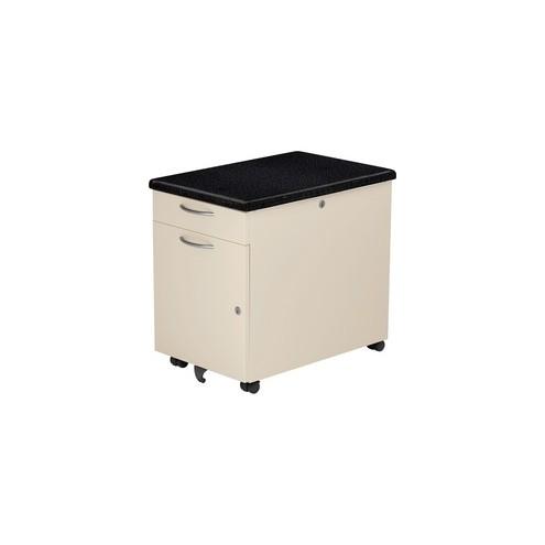 Great Openings Chester Personal Storage - 23.5" x 15.3" x 22.3" for File - Key Lock, Grommet - Beige, Satin Nickel