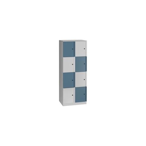 Great Openings 8-door Cubby Locker - Overall Size 65.9" x 24" - White, Blue - Metal