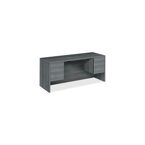HON 10500 Series Sterling Ash Laminate Desking - 60" x 24" x 29.5" - 2 x Box Drawer(s), File Drawer(s) - Material: Wood, Particleboard, Laminate - Finish: Sterling Ash Laminate
