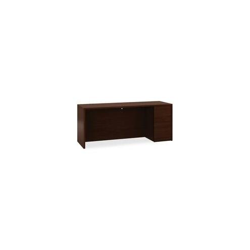 HON 10500 Series Right Credenza, 72"W - 2-Drawer - 72" x 24" x 29.5" x 1.1" - 2 x File Drawer(s) - Single Pedestal on Right Side - Square Edge - Material: Wood - Finish: Laminate, Mahogany