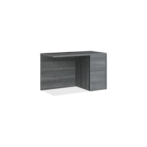 HON 10500 Series Sterling Ash Laminate Desking - 42" x 24" x 29.5" - 2 x File Drawer(s) - Single Pedestal on Right Side - Flat Edge - Material: Wood, Laminate - Finish: Sterling Ash Laminate