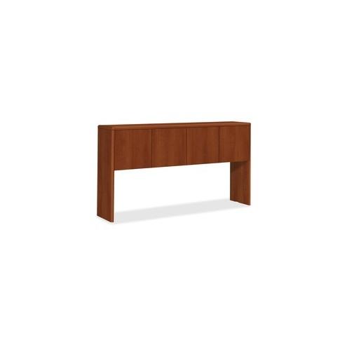 HON 10700 Series 4-Door Stack-On Hutch - 68" x 14" x 37" - Waterfall Edge - Material: Wood - Finish: Cognac, Laminate