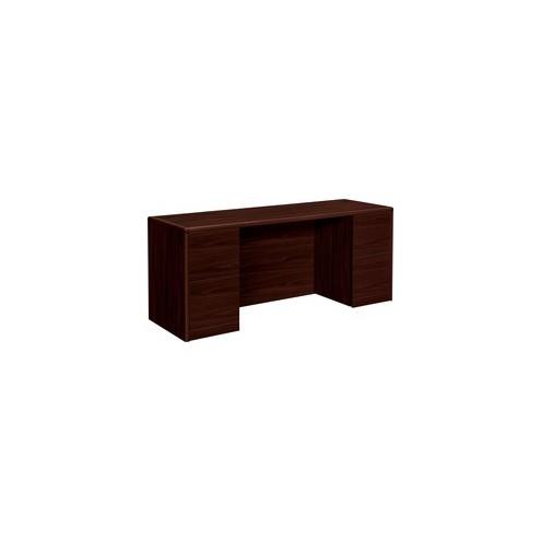 HON 10700 Series Double Credenza, 72"W - 4-Drawer - 72" x 24" x 29.5" - 4 x File Drawer(s) - Double Pedestal - Waterfall Edge - Material: Wood - Finish: Laminate, Mahogany