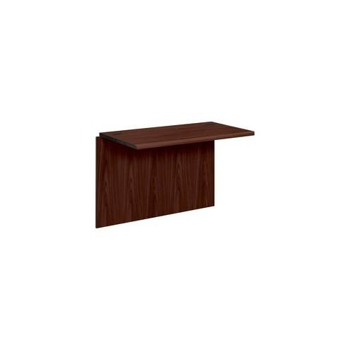HON 10700 Series Bridge, 42"W x 24"D - 42" x 24" x 29.5" - Waterfall Edge - Material: Wood - Finish: Laminate, Mahogany