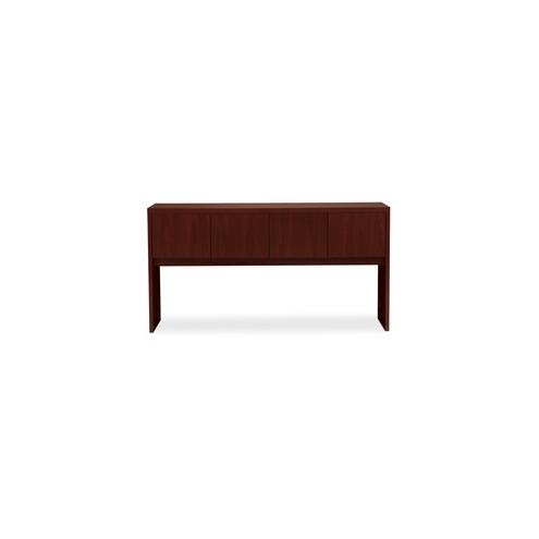 HON Valido 4-Door Stack-On Hutch - 72" x 14.6" x 37.5" x 1.5" - Ribbon Edge - Material: Particleboard - Finish: Laminate, Mahogany