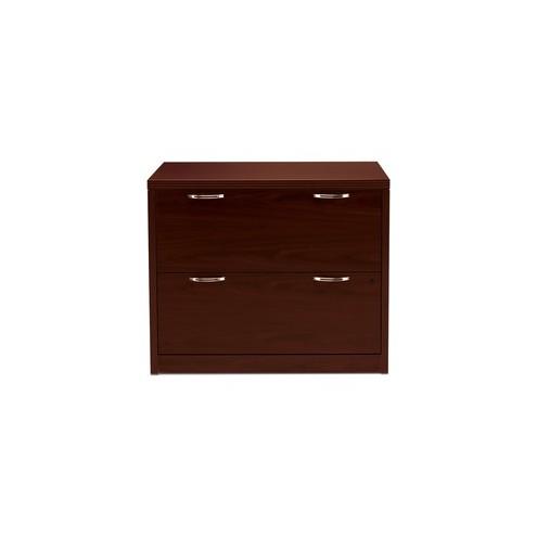 HON Valido 2-Drawer Lateral File, 36"W - 36" x 20" x 29.5" x 1.5" - 2 x File Drawer(s) - Ribbon Edge - Material: Particleboard - Finish: Cherry, Mahogany