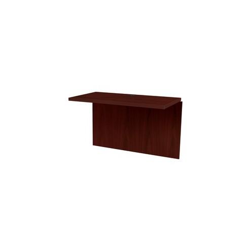 HON Valido Bridge, 47"W x 24"D - 47" x 24" x 29.5" x 1.5" - Ribbon Edge - Material: Particleboard - Finish: Mahogany