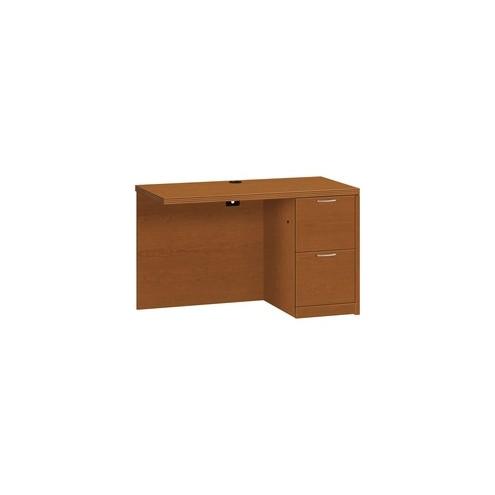 HON Valido Right Return, 48"W - 2-Drawer - 48" x 24" x 29.5" x 1.5" - 2 x File Drawer(s) - Single Pedestal on Left Side - Ribbon Edge - Material: Particleboard - Finish: Laminate, Bourbon Cherry