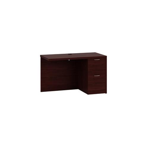 HON Valido Right Return, 48"W - 2-Drawer - 48" x 24" x 29.5" x 1.5" - 2 x File Drawer(s) - Single Pedestal on Right Side - Ribbon Edge - Material: Particleboard, Wood - Finish: Laminate, Mahogany