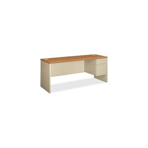 HON 38000 Series Right Pedestal Credenza - 2-Drawer - 72" x 24" x 29.5" - 2 x Box Drawer(s), File Drawer(s)Right Side - Radius Edge - Material: Steel - Finish: Harvest Cherry, Laminate, Putty