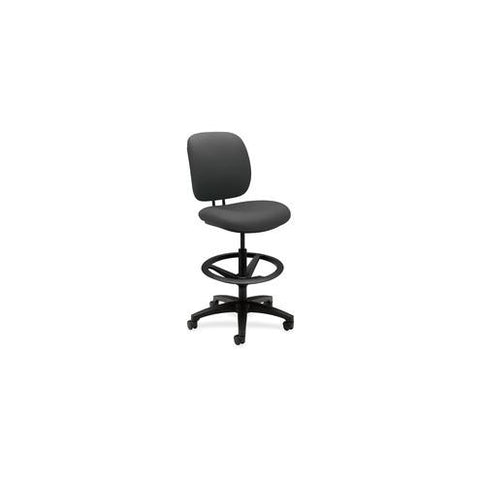 HON ComforTask Stool, Iron Ore Fabric - Iron Polymer, Olefin Seat - Iron Polymer, Olefin Back - 5-star Base - 20" Seat Width x 18" Seat Depth - 26.8" Width x 30" Depth x 49.8" Height - 1 Each
