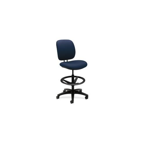 HON ComforTask Stool, Navy Fabric - Navy Polymer, Olefin Seat - Navy Polymer, Olefin Back - 5-star Base - 20" Seat Width x 18" Seat Depth - 26.8" Width x 30" Depth x 49.8" Height - 1 Each