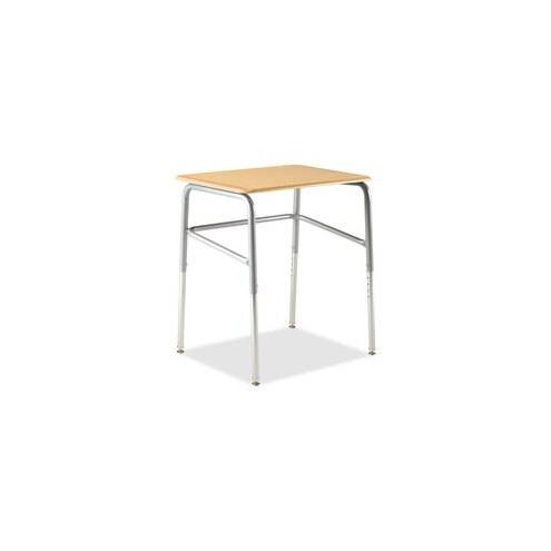 HON Proficiency CL4DMPB Student Desk - Laminated Rectangle Top - Four Leg Base - 4 Legs - 26" Table Top Width x 20" Table Top Depth - 32" Height x 26.68" Width x 20.68" Depth - Chrome, Natural Maple