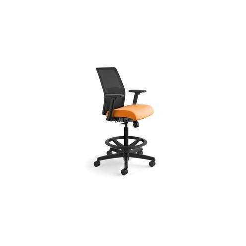 HON Ignition Seating Mesh Back Task Stool - Apricot Fabric Seat - Black Back - Black Frame - 5-star Base - 19" Seat Width x 16" Seat Depth - 26" Width x 26.5" Depth x 52.5" Height - 1 Each