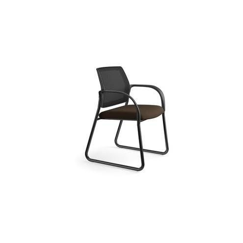 HON Ignition Seating Sled Guest Chair - Slate Steel Frame - Espresso - Fabric - 25" Width x 21.8" Depth x 33.5" Height - 1 Each