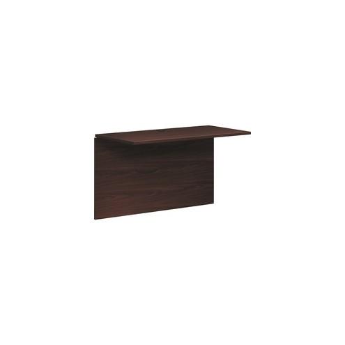 HON Foundation Bridge, 48"W - 47.8" x 24" x 29"Bridge, 1" Top, 1" End Panel - Finish: Mahogany, Thermofused Laminate (TFL), Black Grommet