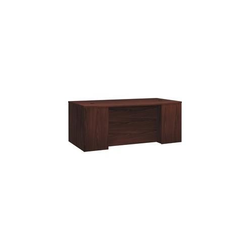 HON Foundation Breakfront Desk Shell - 72" x 42" x 29" , 1" Top, 1" Panel - Finish: Thermofused Laminate (TFL), Mahogany