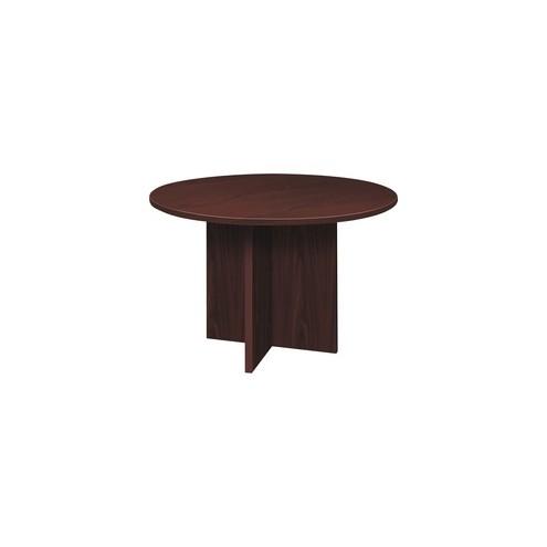 HON Foundation Round Conference Table - 29.5" x 48" - Material: Thermofused Laminate (TFL) - Finish: Mahogany