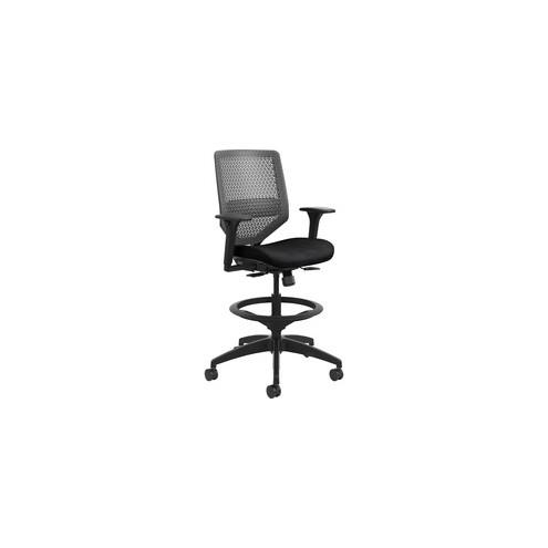 HON Solve Task Stool, ReActiv Back - Black Seat - 5-star Base - 29.8" Width x 29" Depth x 53" Height - 1 Each