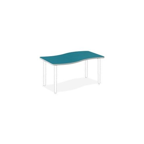 HON Build Ribbon Table 50"W x 30"D - Blue Agave Laminate Ribbon, Thermofused Laminate (TFL) Top - 30" Table Top Width x 54" Table Top Depth x 1.13" Table Top Thickness