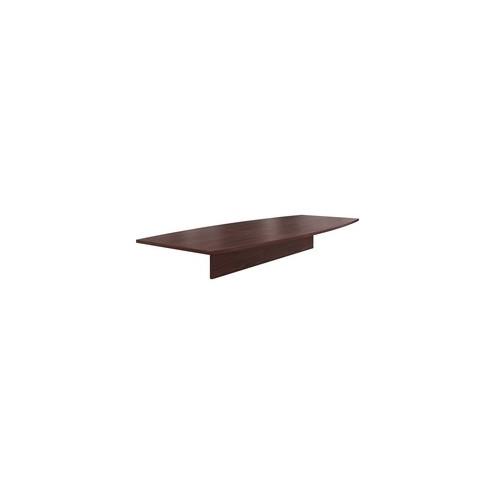 HON Preside Boat Shaped Table Top 120"W - Boat Top - 10 ft Table Top Length x 48" Table Top Width x 1.13" Table Top Thickness - Assembly Required - Laminated, Mahogany