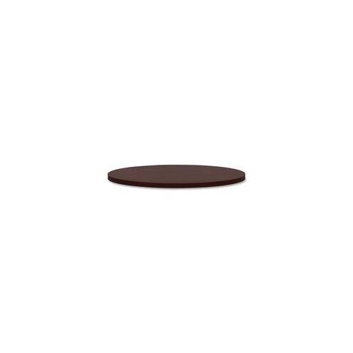 HON Preside Cafeteria Table Top - Round Top - 1.13" Table Top Thickness x 48" Table Top Diameter - Assembly Required - Laminated, Mahogany