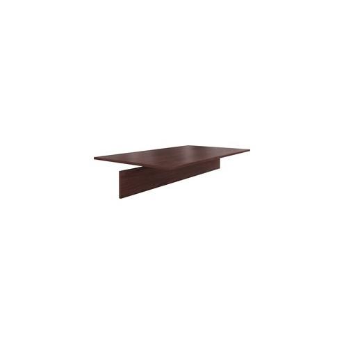 HON Preside Table Top Adder Section 72"W - Boat Top - 72" Table Top Length x 48" Table Top Width x 1.13" Table Top Thickness - Assembly Required - Laminated, Mahogany
