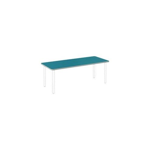 HON Build Rectangle Table 60"W x 24"D - Blue Agave Laminate Rectangle, Thermofused Laminate (TFL) Top - 24" Table Top Width x 60" Table Top Depth x 1.13" Table Top Thickness