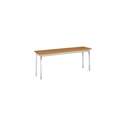 HON Utility Table, 72"W x 18"D - Melamine Rectangle Top - 72" Table Top Length x 18" Table Top Width x 1.13" Table Top Thickness - 29" Height - Assembly Required - Laminated, Putty