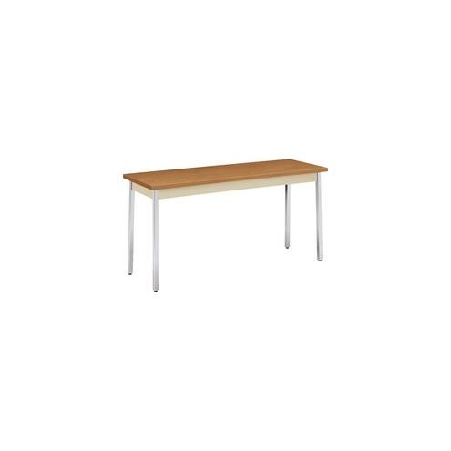 HON Utility Table, 60"W x 20"D - Melamine Rectangle Top - 60" Table Top Length x 20" Table Top Width x 1.13" Table Top Thickness - 29" Height - Assembly Required - Laminated, Putty