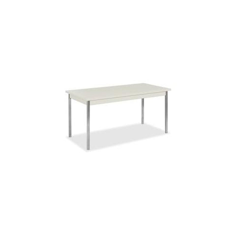 HON Utility Table, 60"W x 30"D - Natural Rectangle Top - Chrome Four Leg Base - 4 Legs - 60" Table Top Width x 30" Table Top Depth x 1.13" Table Top Thickness - 29" Height - Assembly Required