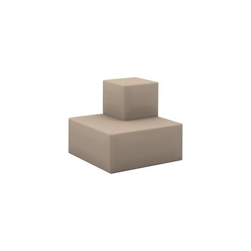HPFI Outside Facing Corner Seat - 41" x 41" x 34.8"Chair, 20.8" x 20.8" x 34.8" x 2" Chair Seat - Material: Engineered Hardwood Frame - Finish: Beige