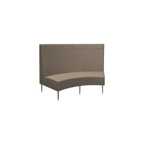 HPFI Eve Banquette Loveseat - 74.5" x 36.5" x 52.8" Loveseat, 63.5" x 20" x 19.5" Seat, 33.8" Back - Material: Hardwood Frame, Foam, Fabric - Finish: Brushed Anodized Aluminum Leg, Beige