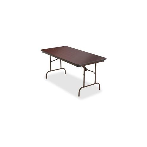 Iceberg Premium Wood Laminate Folding Table - Melamine Rectangle Top - 60" Table Top Length x 30" Table Top Width x 0.75" Table Top Thickness - 29" Height - Mahogany