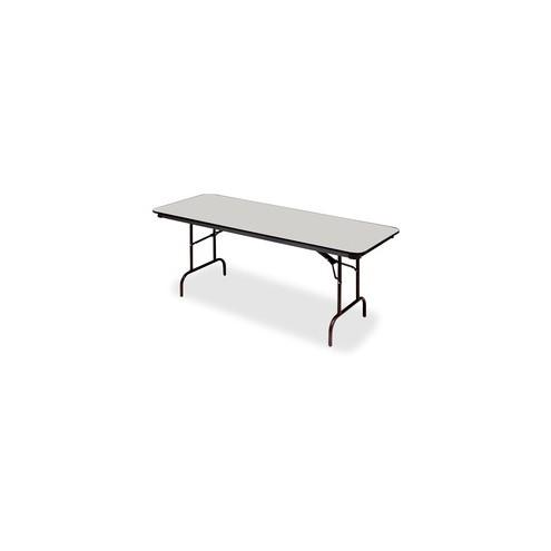 Iceberg Premium Wood Laminate Folding Table - Gray Rectangle, Melamine Top - 72" Table Top Length x 30" Table Top Width x 0.75" Table Top Thickness - 29" Height