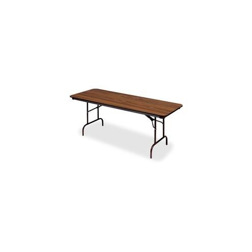 Iceberg Premium Wood Laminate Folding Table - Melamine, Oak Top - 96" Table Top Width x 30" Table Top Depth - Brown, Laminated