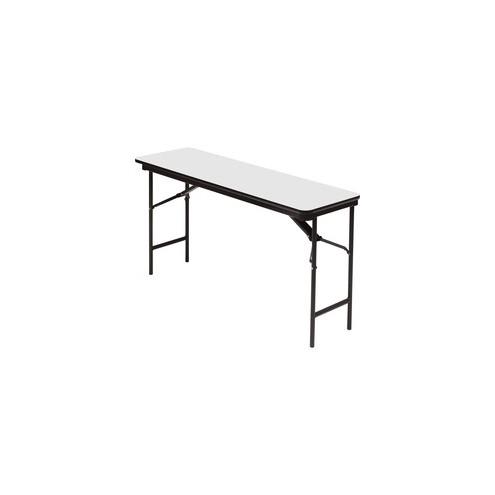 Iceberg Premium Wood Laminate Folding Table - Gray Rectangle, Melamine Top - 60" Table Top Length x 18" Table Top Width x 0.75" Table Top Thickness - 29" Height