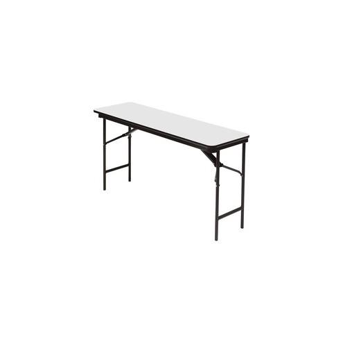 Iceberg Premium Wood Laminate Folding Table - Melamine Rectangle Top - 72" Table Top Length x 18" Table Top Width x 0.75" Table Top Thickness - 29" Height - Gray