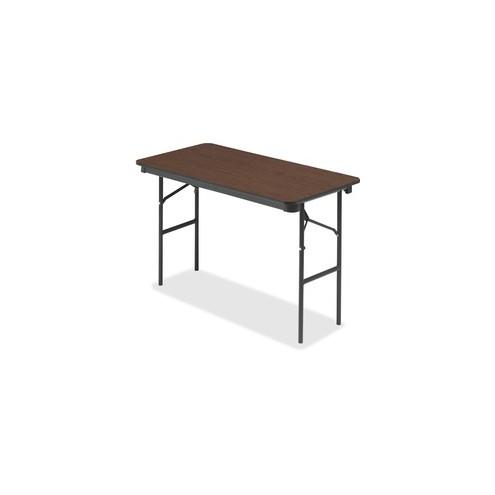 Iceberg 55304 Economy Folding Table - Melamine Rectangle Top - 48" Table Top Length x 24" Table Top Width x 0.62" Table Top Thickness - 29" Height - Walnut