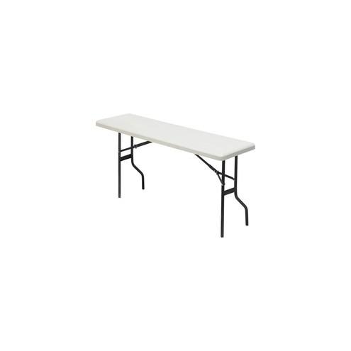 Iceberg IndestrucTable TOO 1200 Series Folding Table - Rectangle Top - 72" Table Top Length x 18" Table Top Width - 29" Height - Platinum, Powder Coated