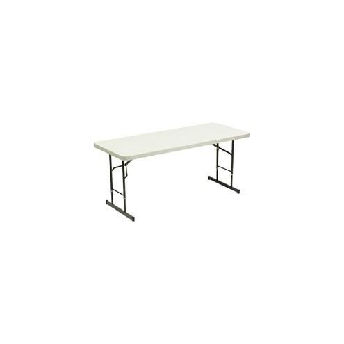 Iceberg IndestrucTable TOO 1200 Series Adjustable Folding Table - Rectangle Top - 4 Legs - 72" Table Top Length x 30" Table Top Width x 2" Table Top Thickness - 29" Height - Platinum, Powder Coated