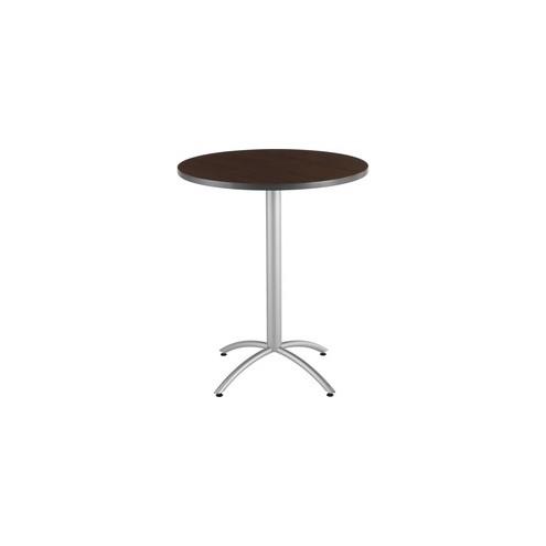 Iceberg CafeWorks 36" Round Bistro Table - Round Top - 1.13" Table Top Thickness x 36" Table Top Diameter - Assembly Required - Vinyl, Particleboard, Steel, Melamine